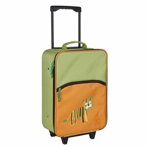 Playful Tiger Kids Rolling Suitcase - Green and Orange